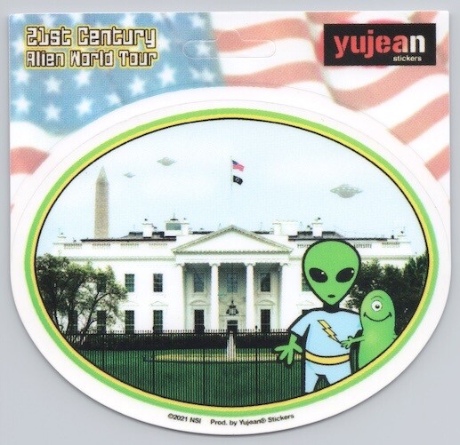 Alien World Tour White House UFO Die-Cut Decal Sticker New Area 51 Space Tourist