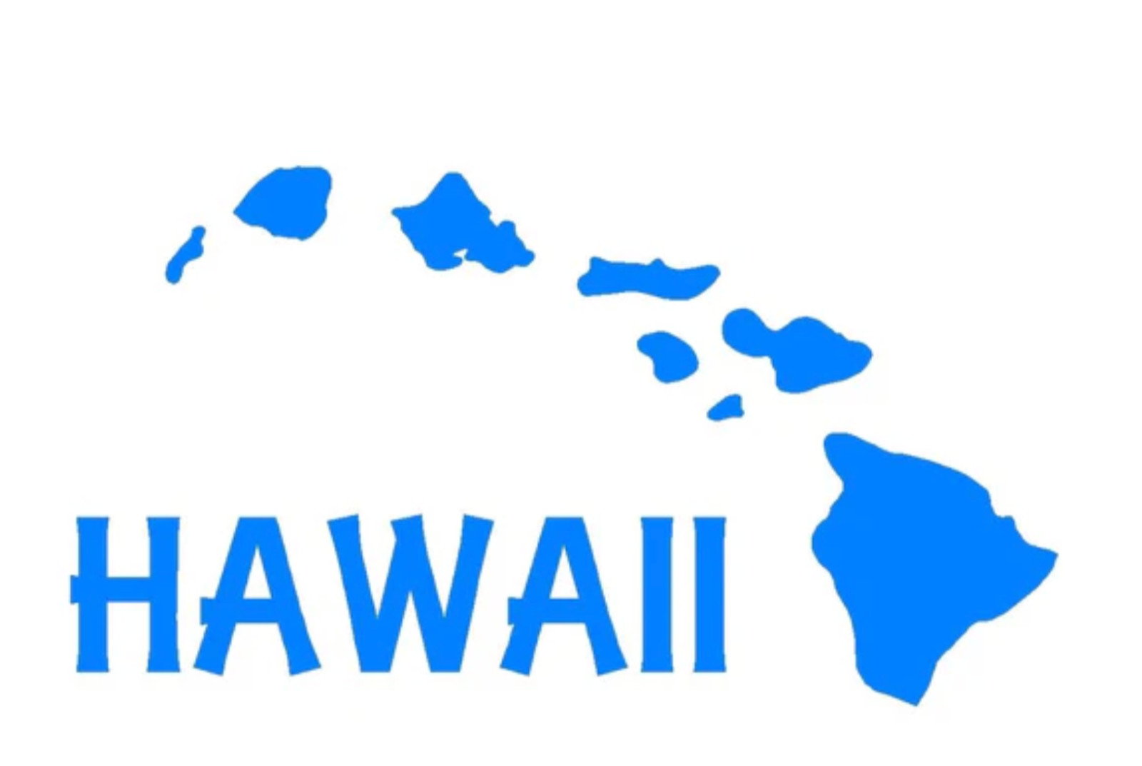 Hawaiian Islands Map vinyl decal – Hawaii window laptop car bumper sti Free Ship