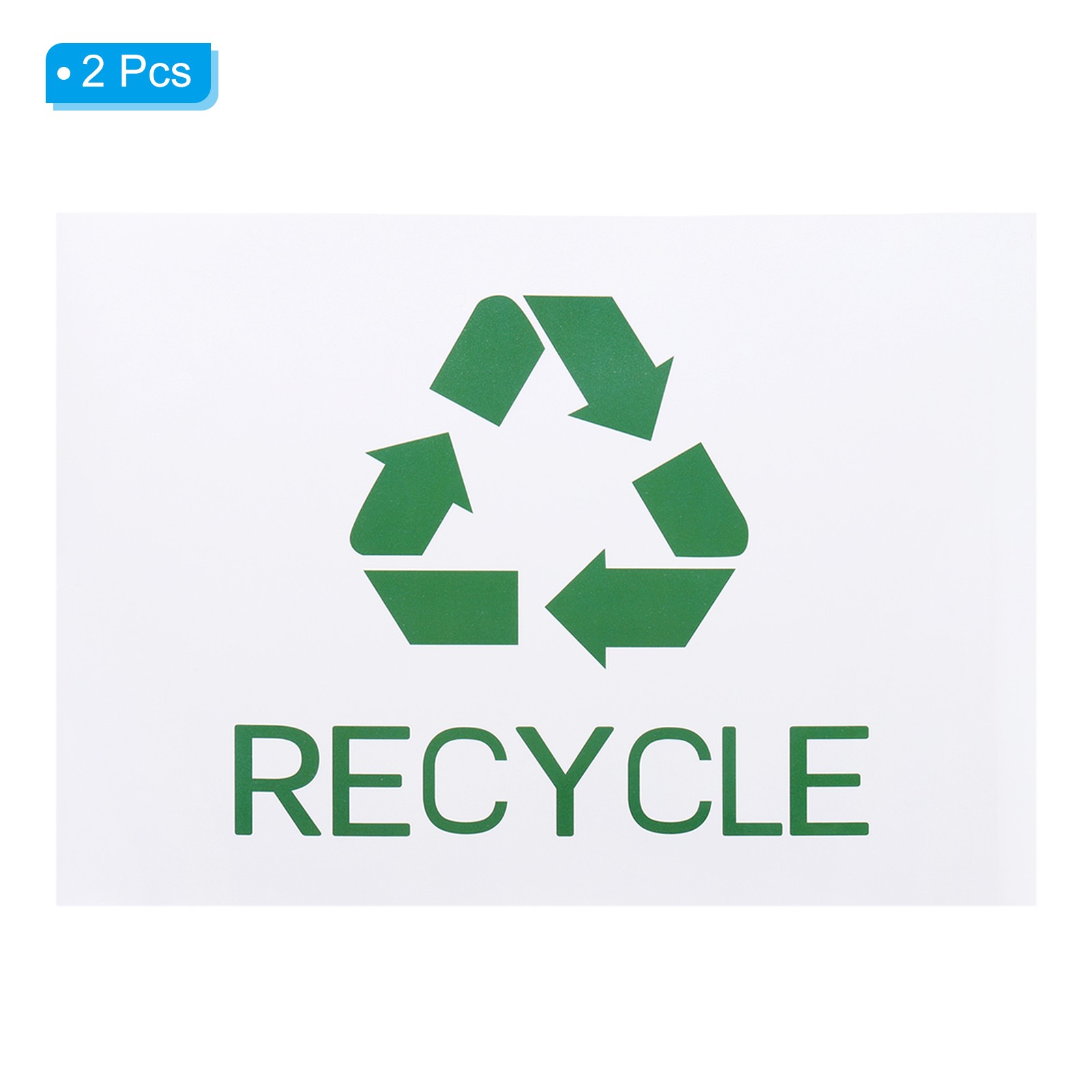 2 Pcs Recycle Sign Decals Recycling Trash Can Label for Waste Management