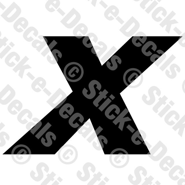 JERSEY LETTER X Vinyl Die Cut Decal Sticker – Sport Athlete Alphabet Text – A4