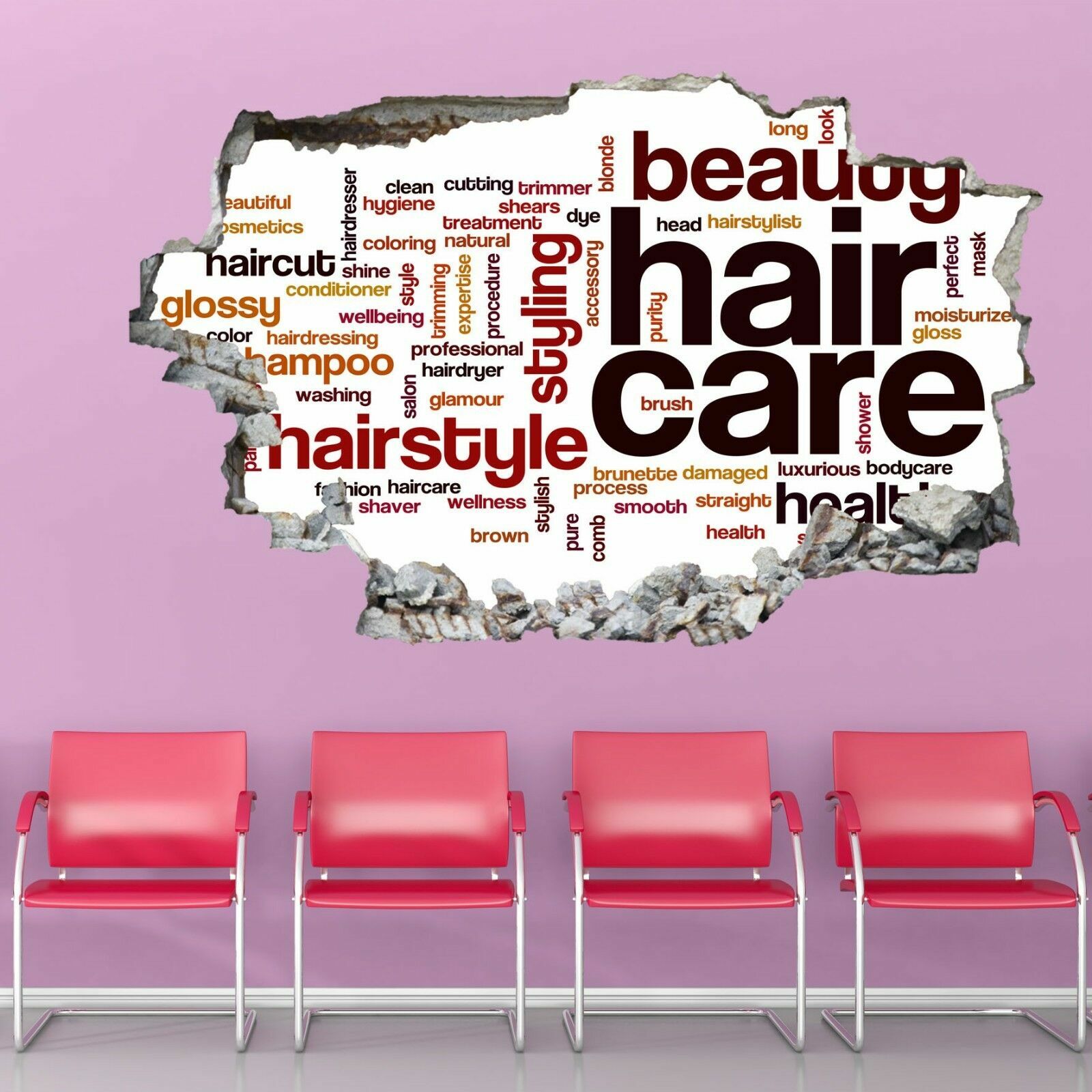 Hair Care Word Cloud Beauty Salon Wall Art Stickers Mural Decal Fashion GP11