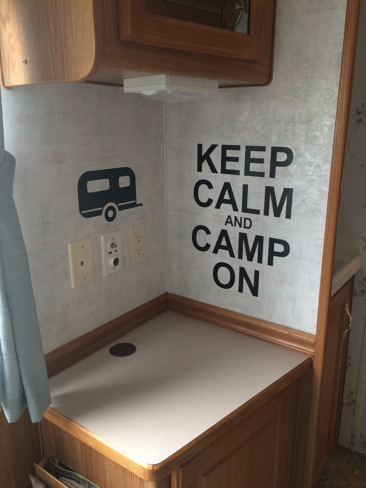Keep Calm and Camp On RV Camper Wall Decal Sticker Summer Quote 3 Graphic Choice