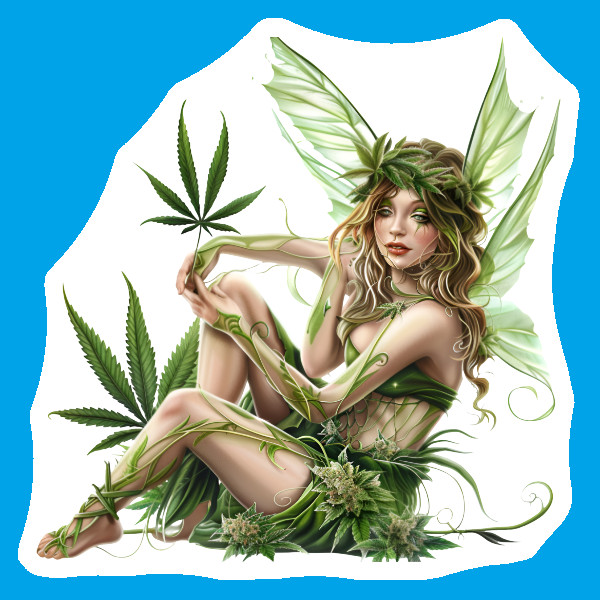Fairy Themed Vinyl Sticker Weed Fairy Decal Stoner Gift 420 Marijuana Fairycore
