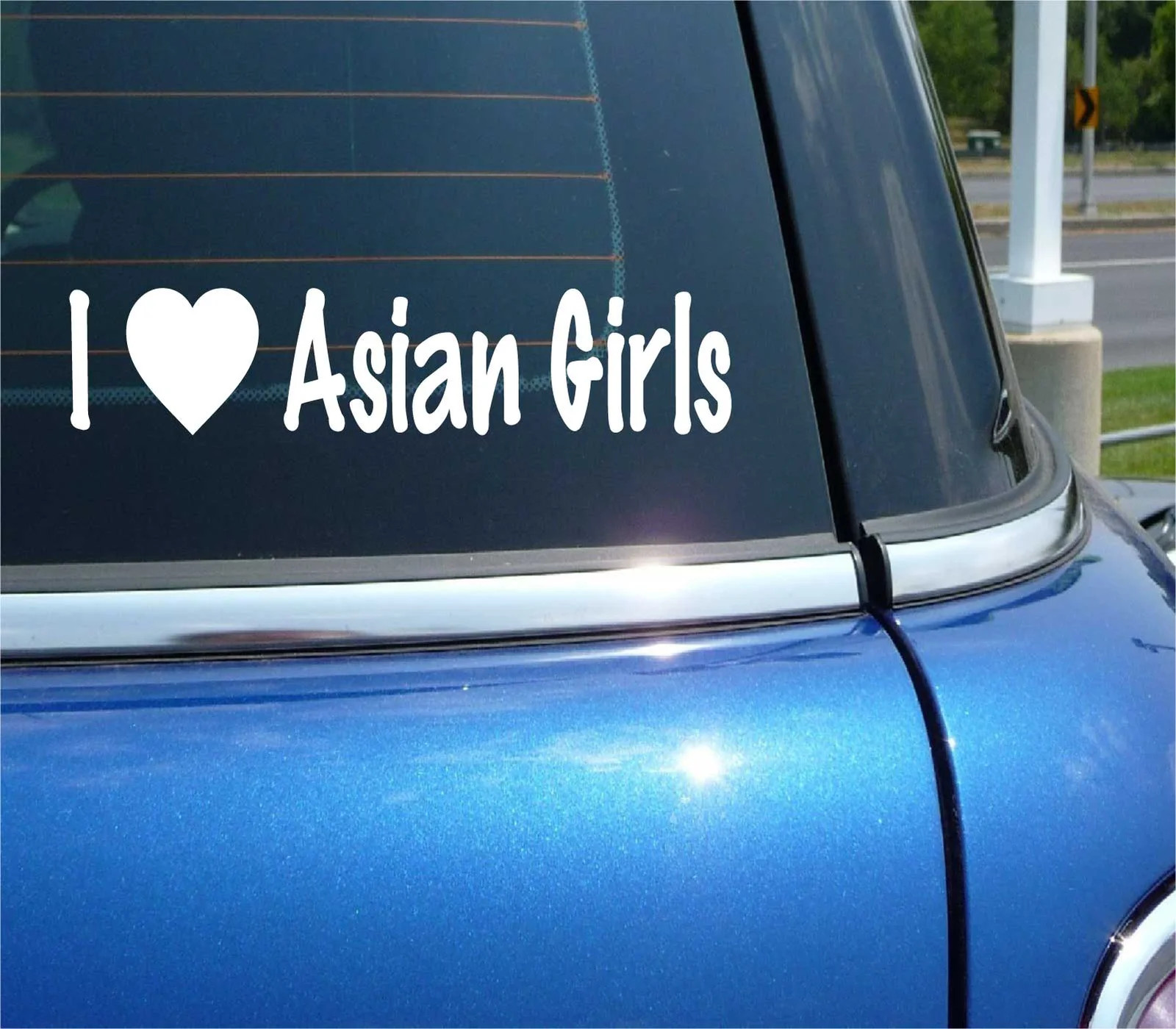 I LOVE HEART ASIAN GIRLS FUNNY DECAL STICKER ART CAR WALL