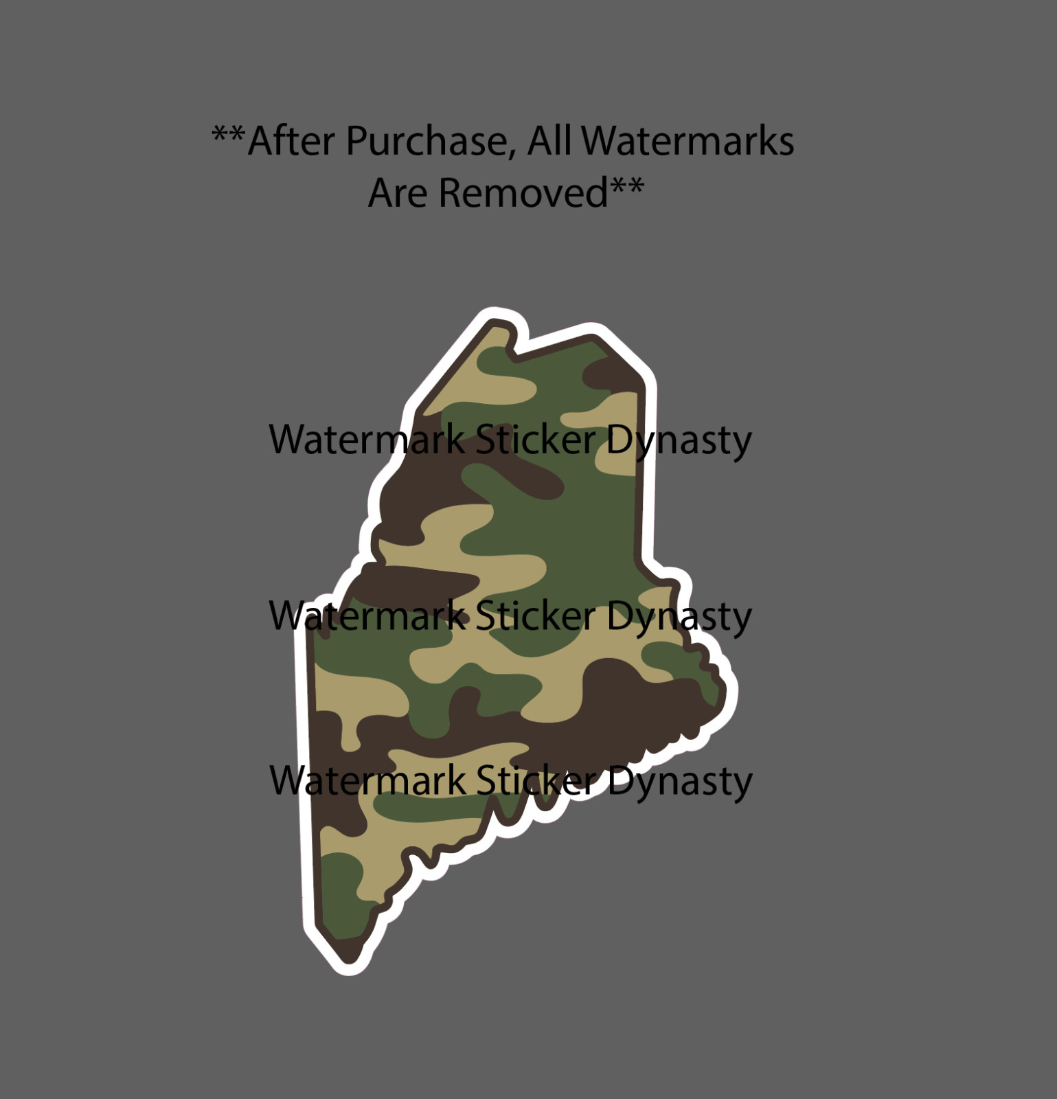 Maine Sticker Waterproof Decal Camo Outdoor Wildlife Hunting Fishing Gift NEW