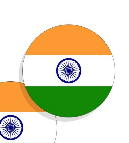 India Flag Stickers Flag Decals Vinyl Round Indoor Outdoor Circles 4 pack