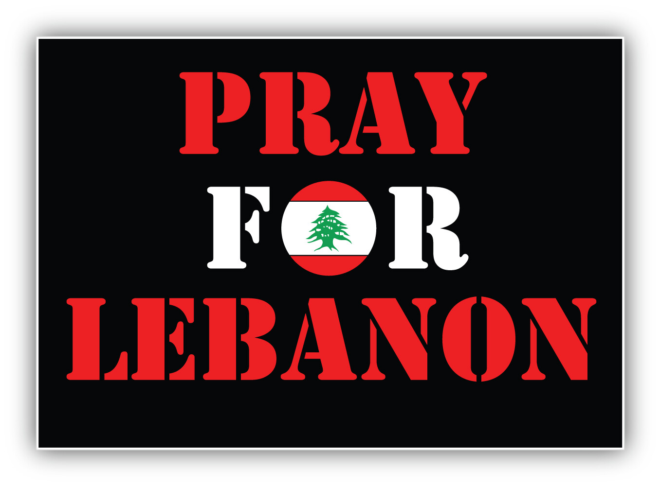 Pray For Lebanon Slogan Vinyl Sticker Decal