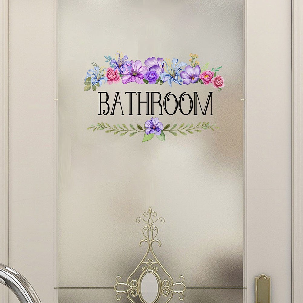 Waterproof Vinyl Wall Sticker Bathroom Door Sign Easy Application Removable