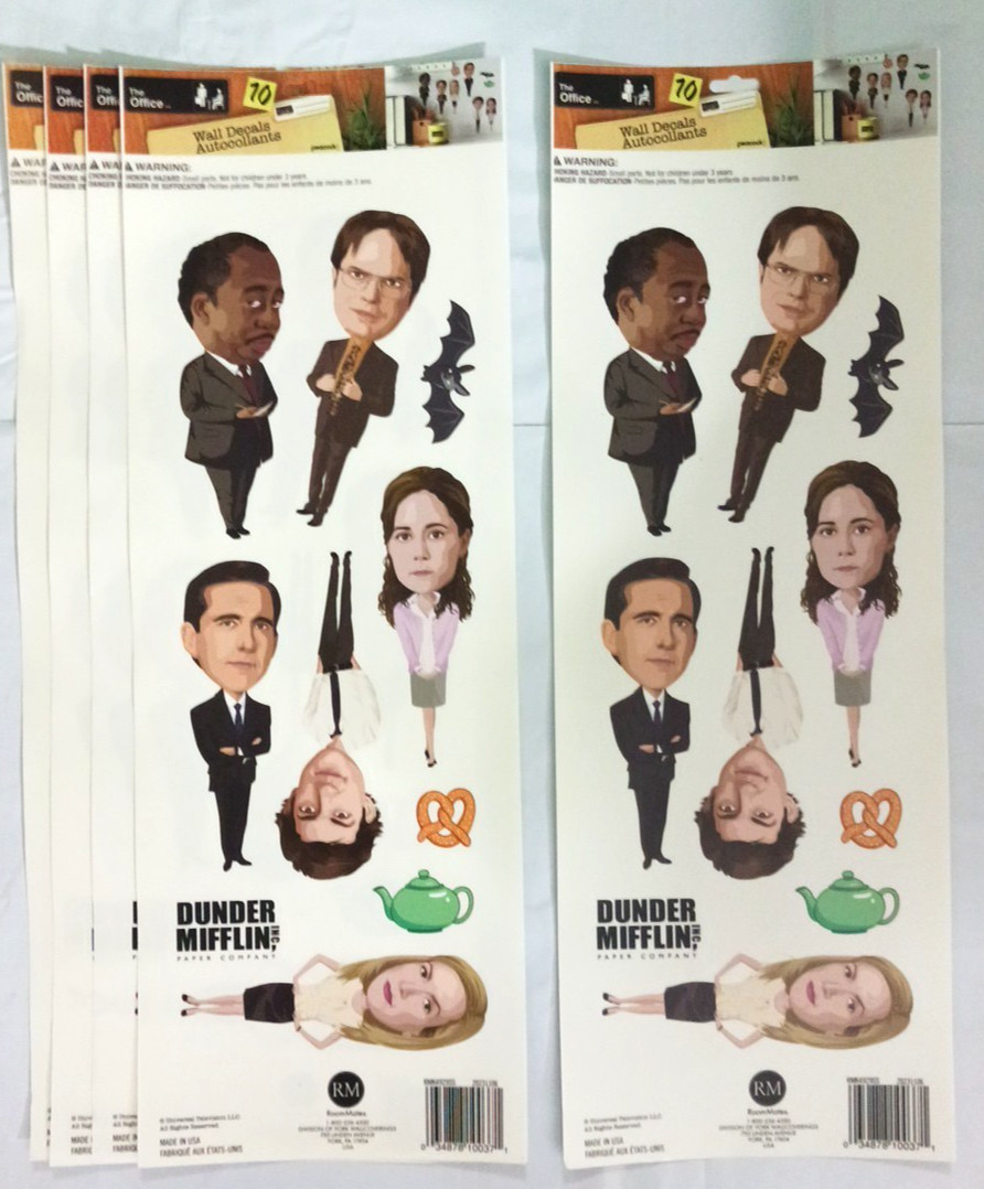 The Office Wall Decal Stickers. 5" tall people. tea pot, pretzel. 5 or more. New