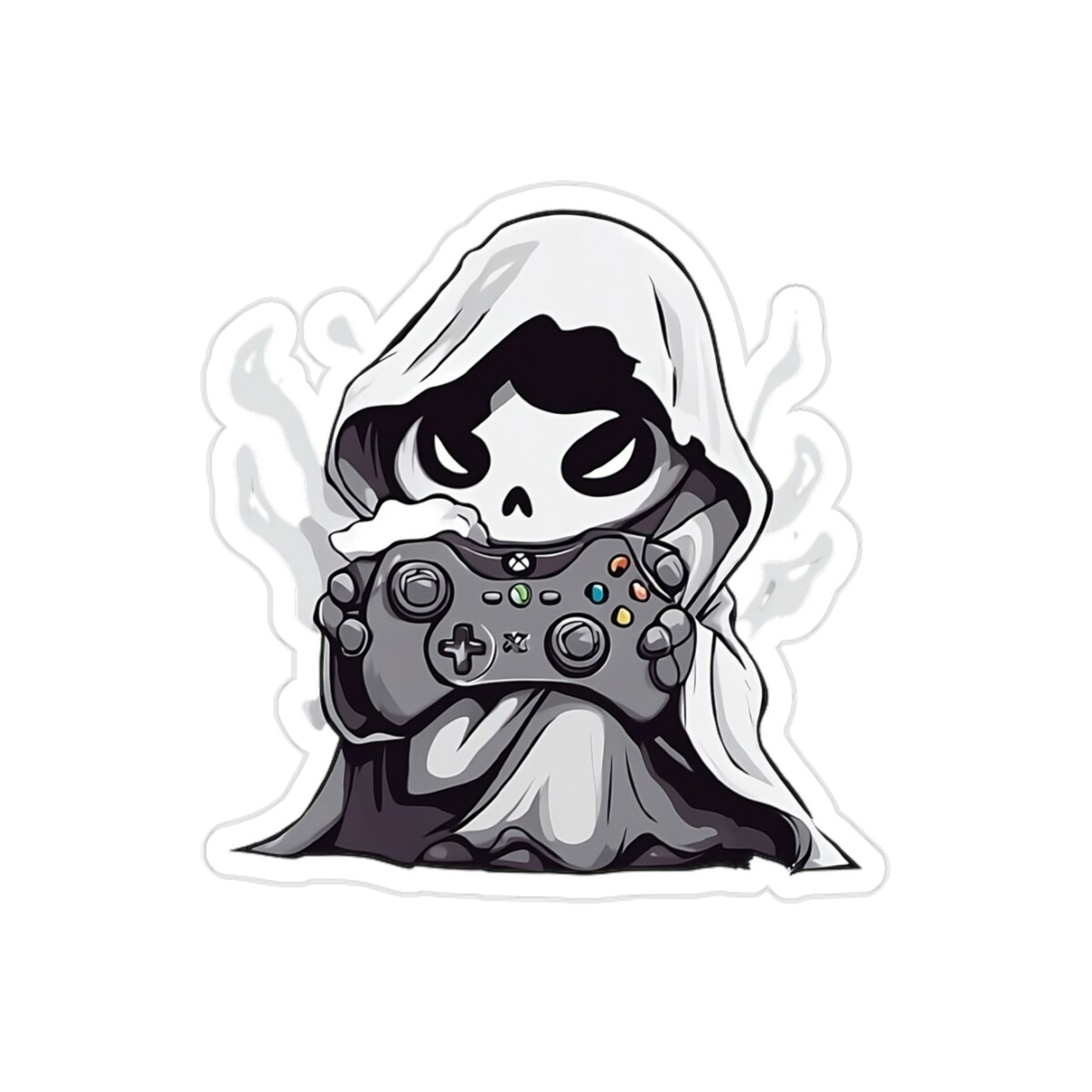 Cute Ghost Reaper with an Xbox controller – Vinyl Sticker in 5 different sizes!