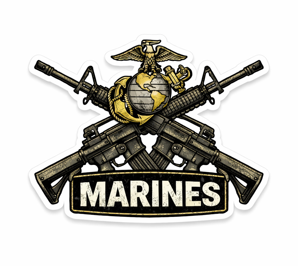 US Marine Corps Style Sticker Decal Veteran Military USA Flag Seal 11