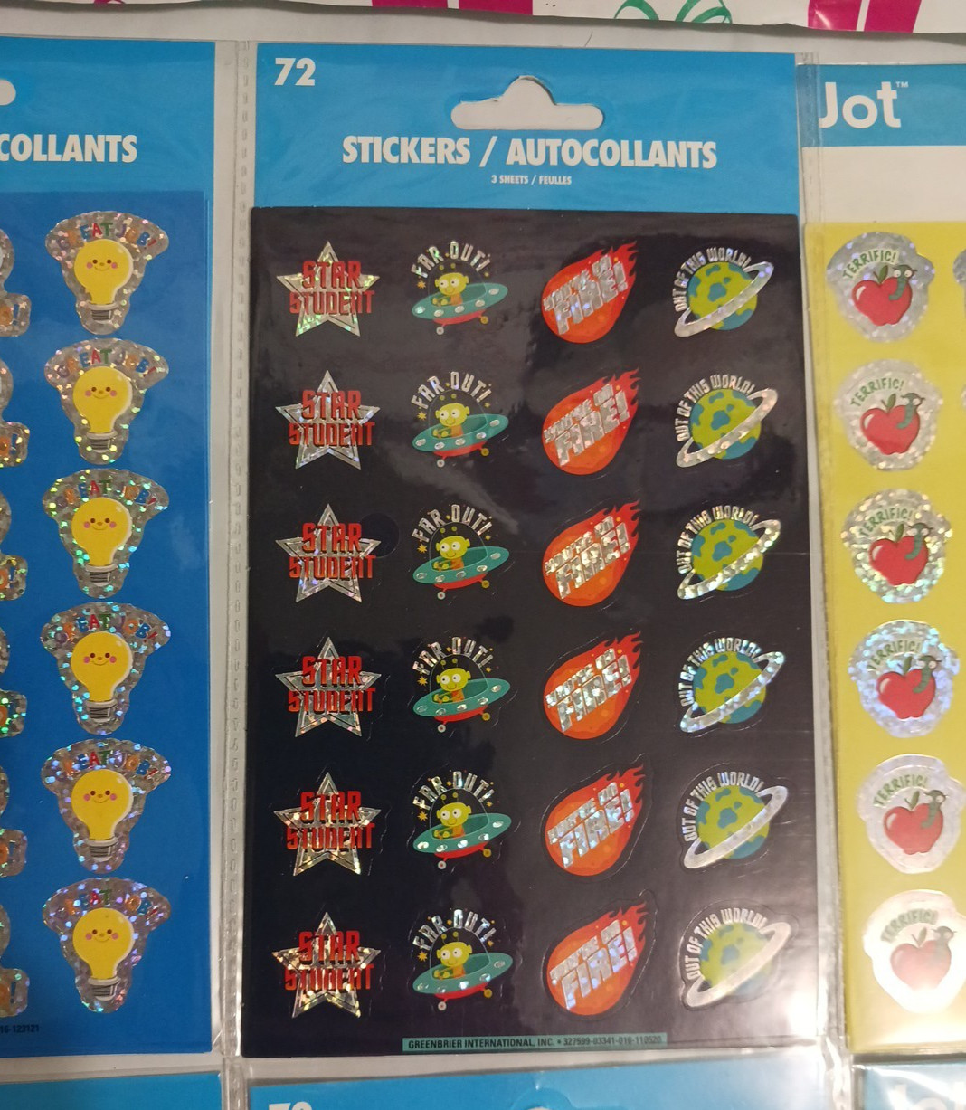 Foiled sticker school, home awards for kids + teachers 8 packs 576 foil stickers