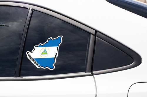 Nicaragua Map Flag Sticker Decal