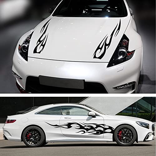 Stripe Vinyl Decal Sticker Graphics Side Body Hood Cover Racing Stripe Black