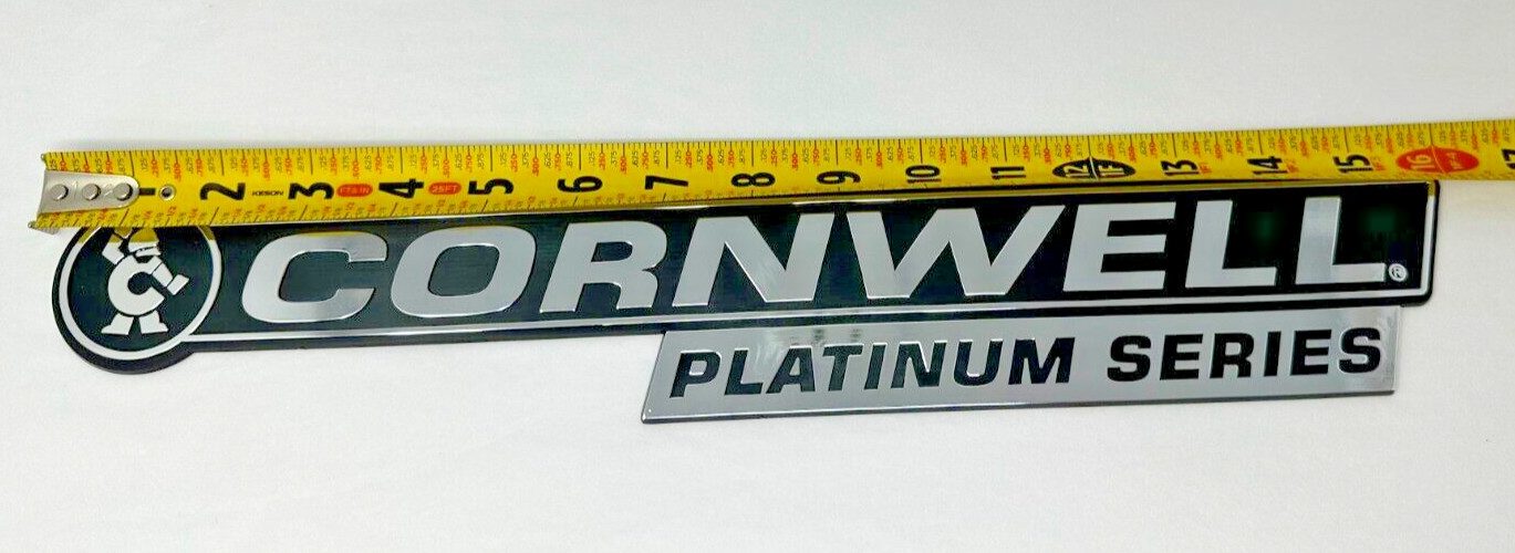 1 – New Cornwell Platinum Series Badge, Emblem Chrome & Black 16" x 2-1/2"