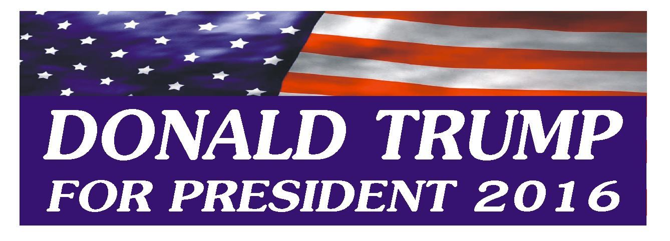 DONALD TRUMP 2016 TRUMP FOR PRESIDENT BUMPER STICKER or helmet sticker D822