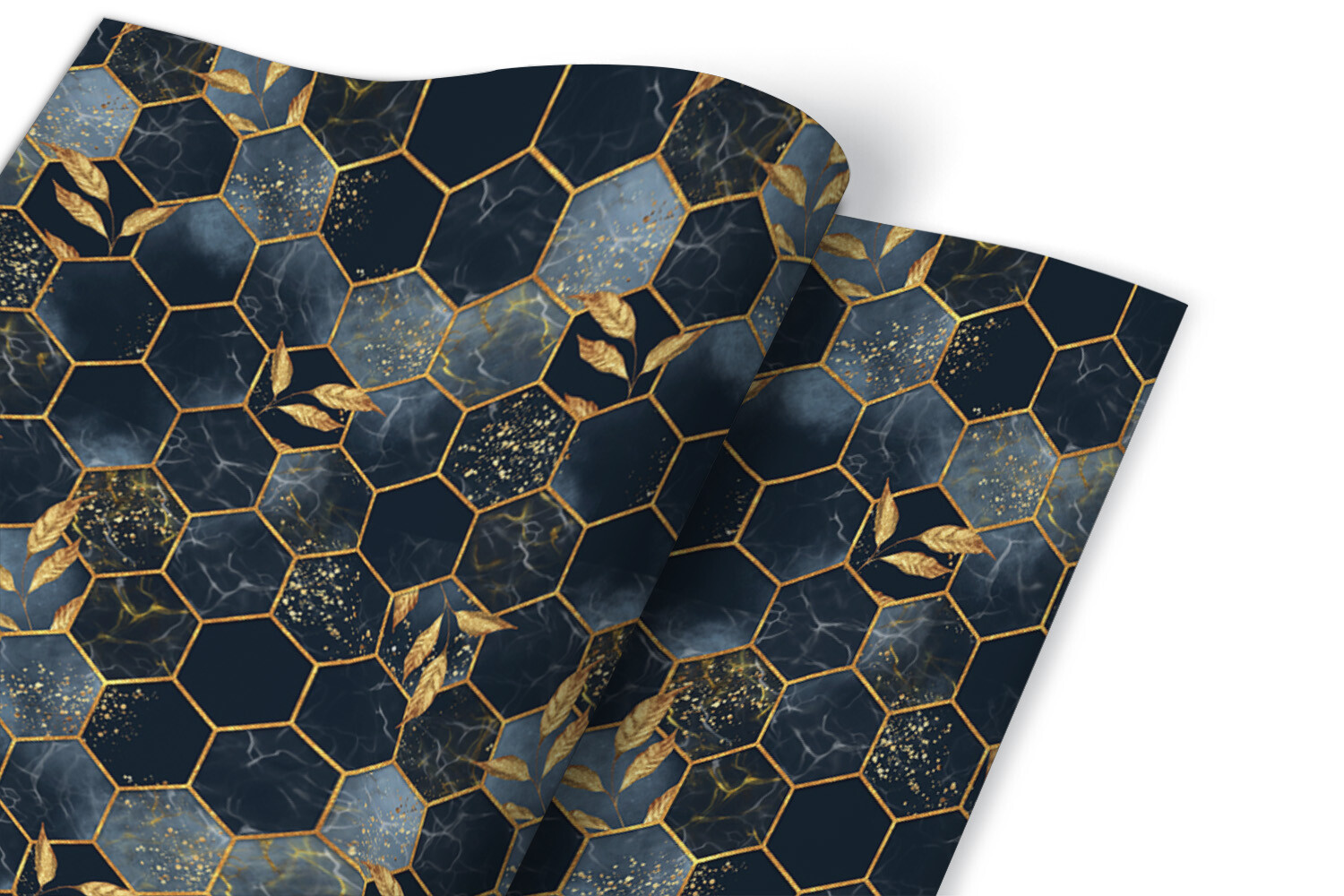 Sticky Back Plastic Self Adhesive Film Wrap Sticker Leaves and hexagons 100×50