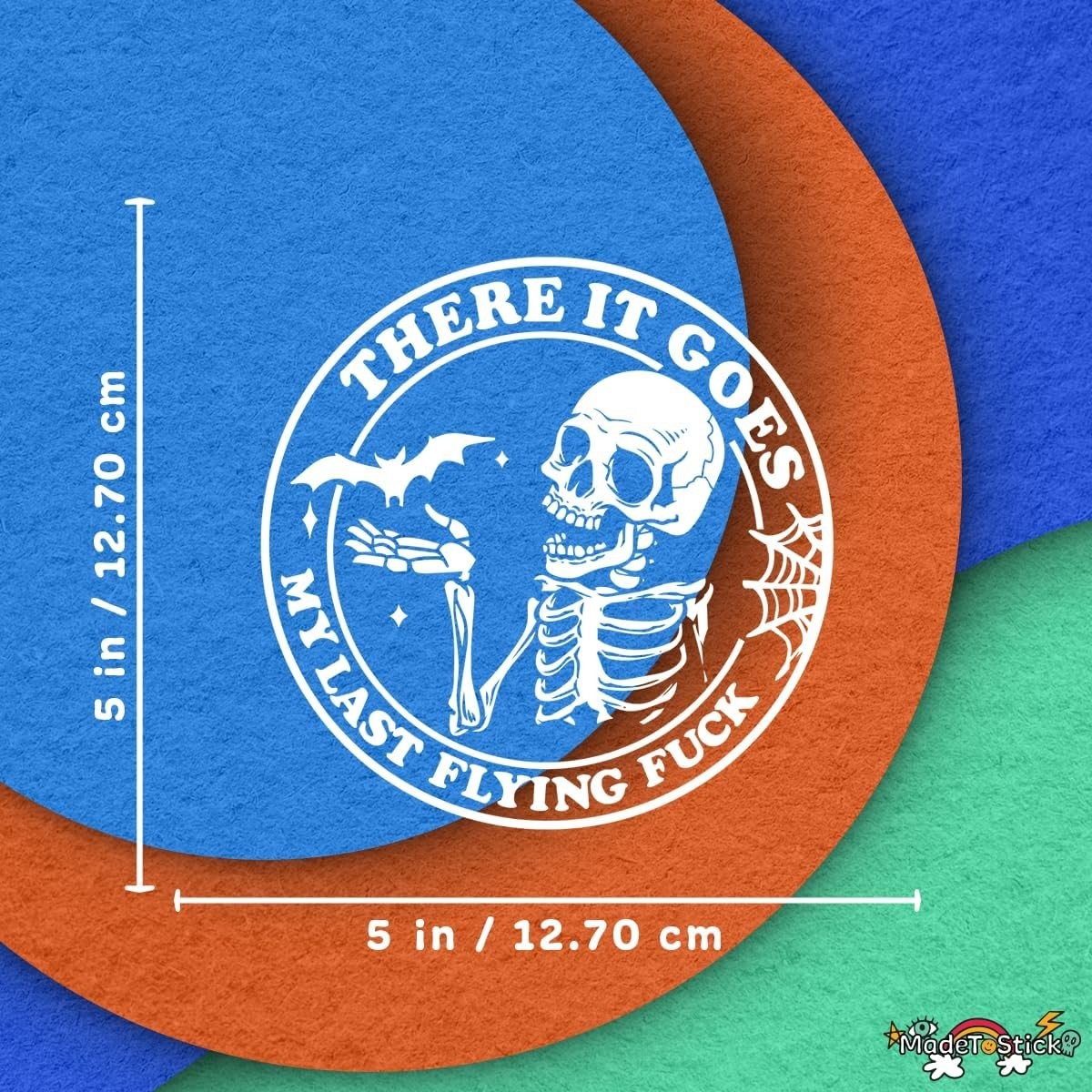 Funny Skeleton 5" x 5" Sticker Vinyl Decal