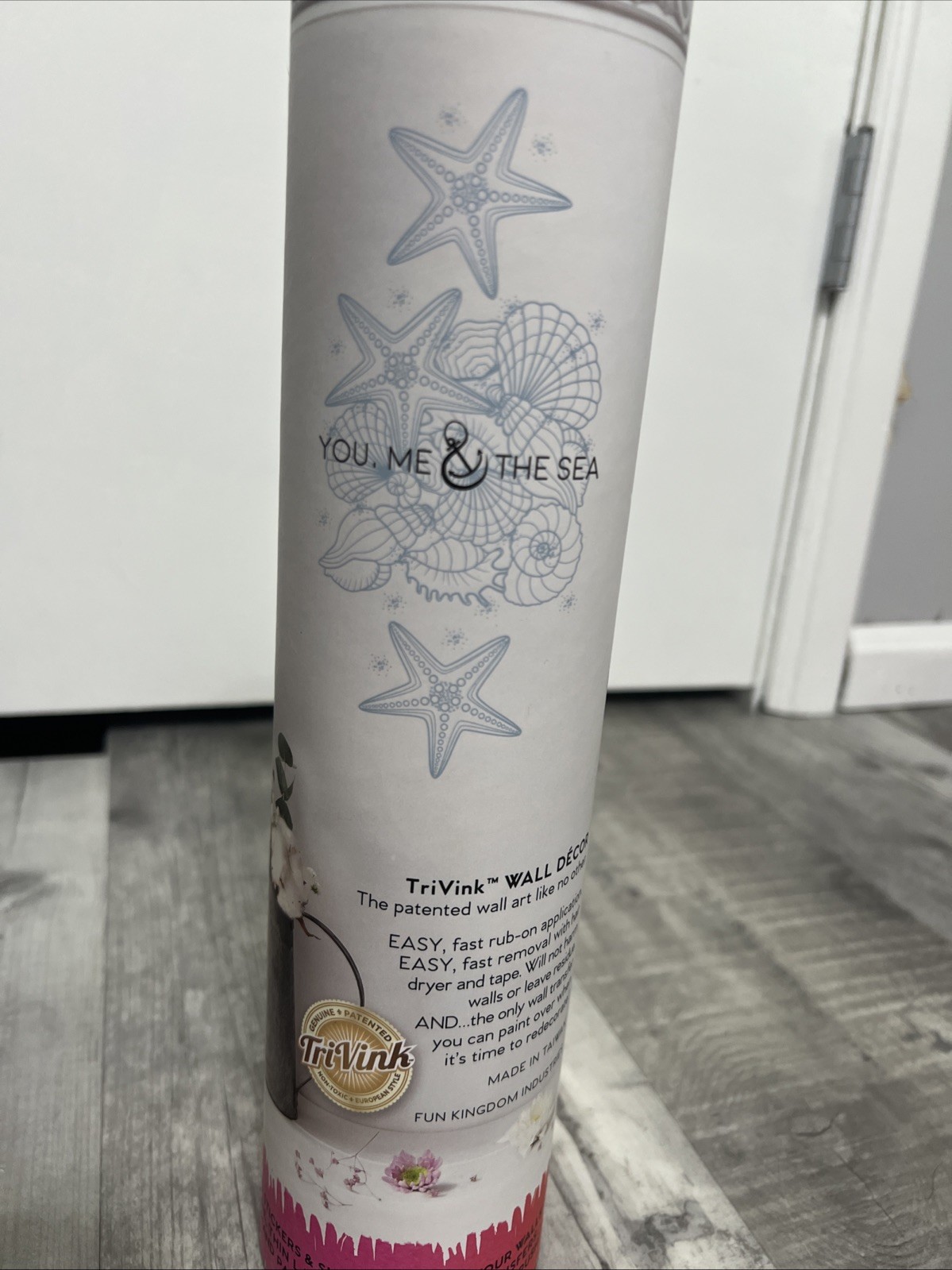 You, Me & The Sea Vinyl Wall Art Sea Shells Starfish Blue & White BNIB