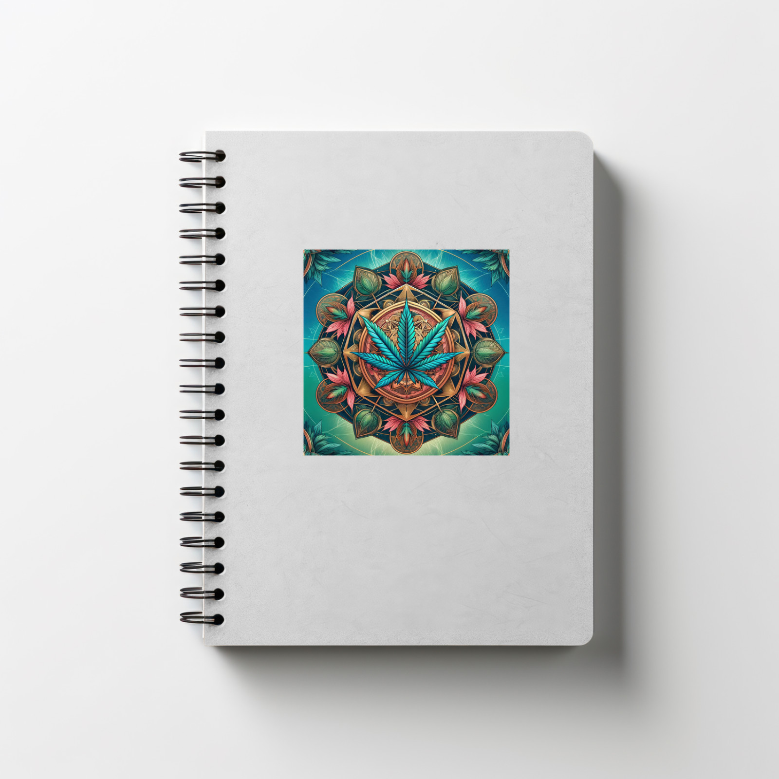 Geometric Cannabis Mandala Sticker | Sacred Weed Vinyl | Waterproof Marijuana