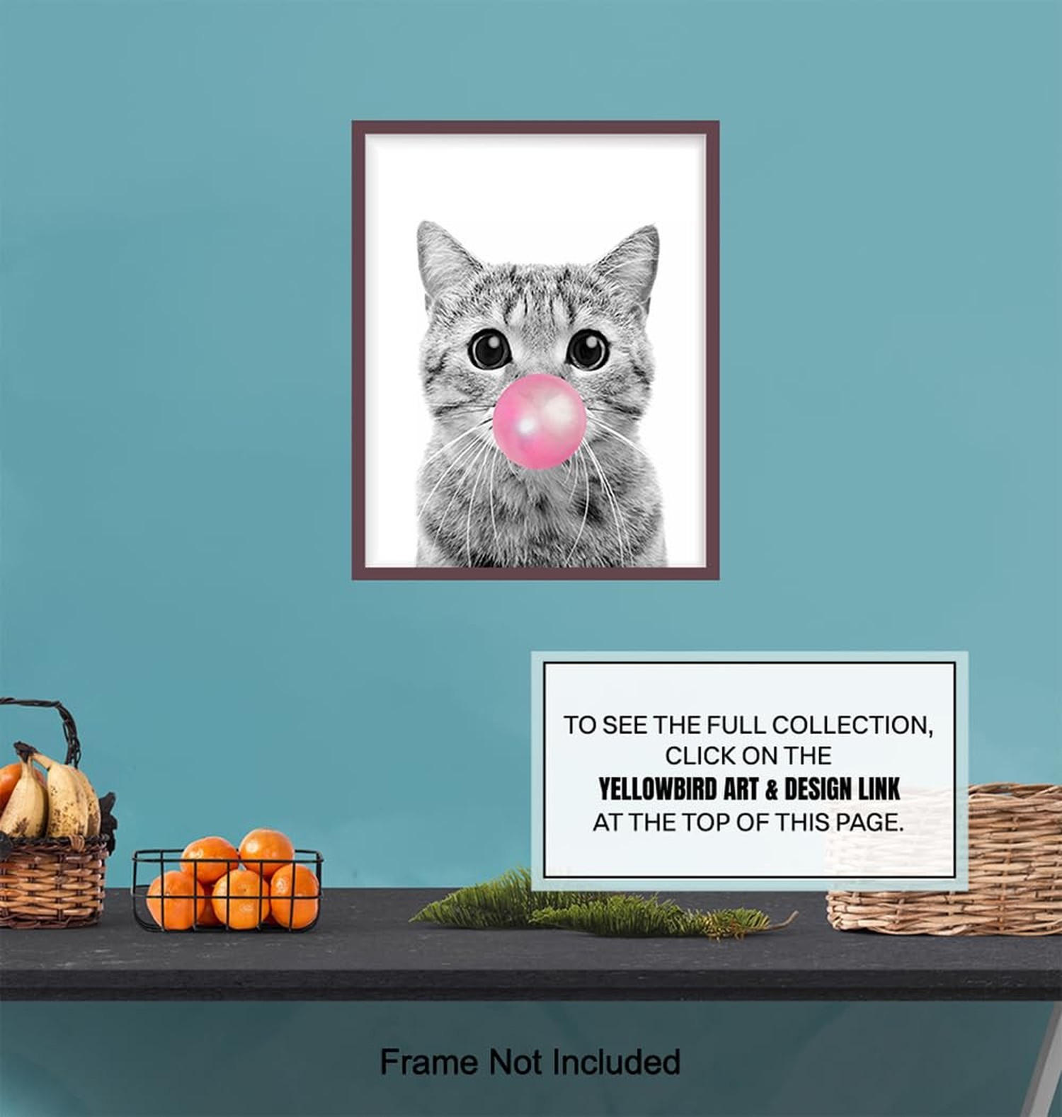 Tabby cat Wall Art 11×14 – Cute Cat Nursery Wall Decor for Girls Bedroom, Kid…