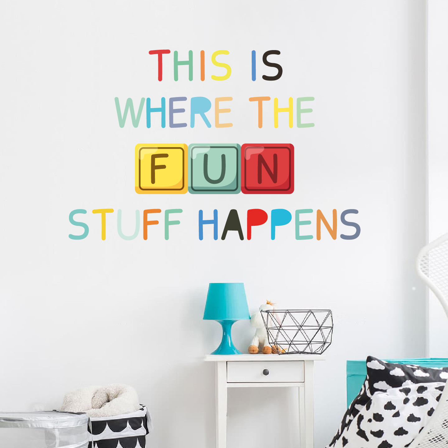 This Is Where The Fun Stuff Happens | Alphabet Blocks Design Vinyl Wall Decal