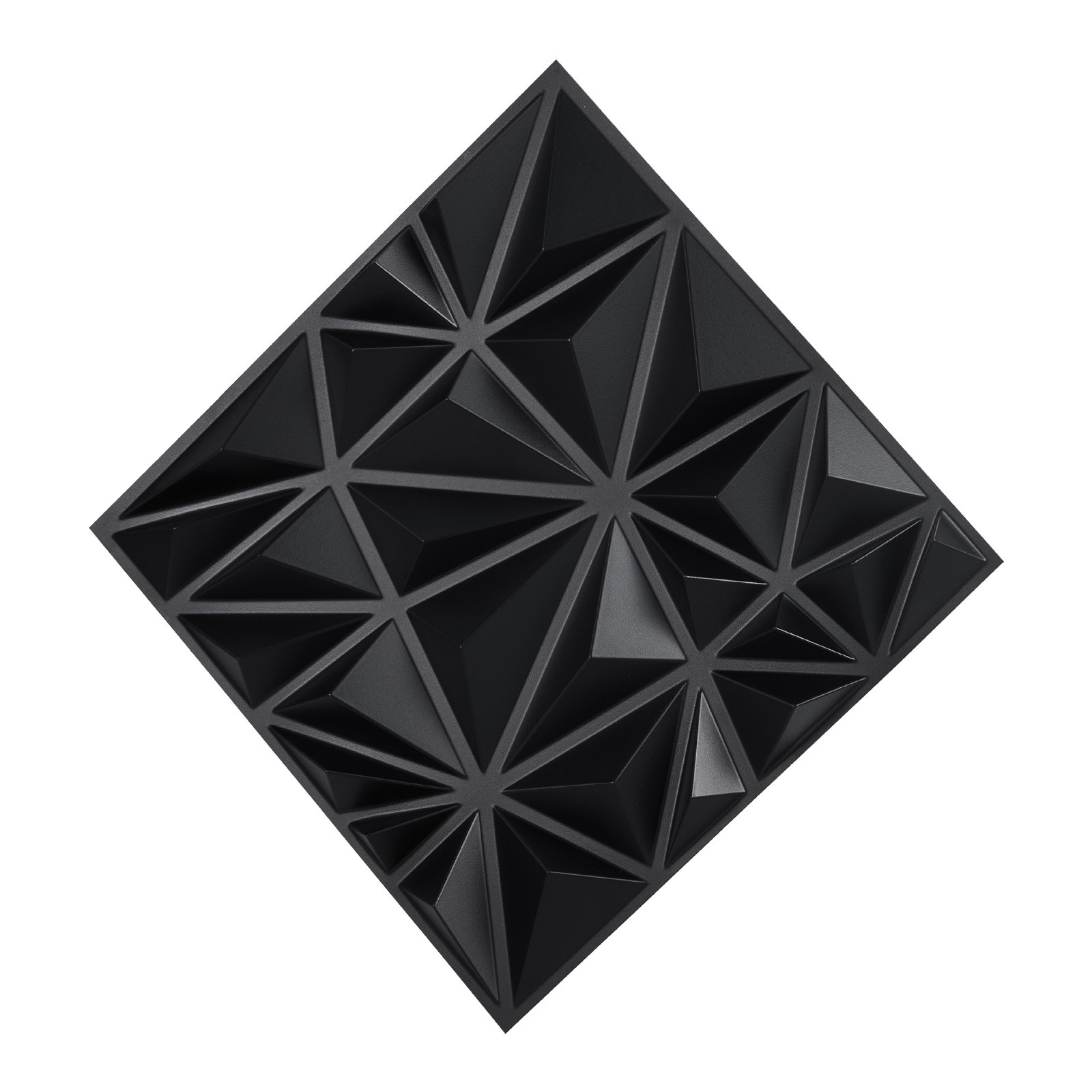 3D Wall Panels 33-Pack Black PVC Diamond, 32 Sq.ft DIY Textured Modern Home