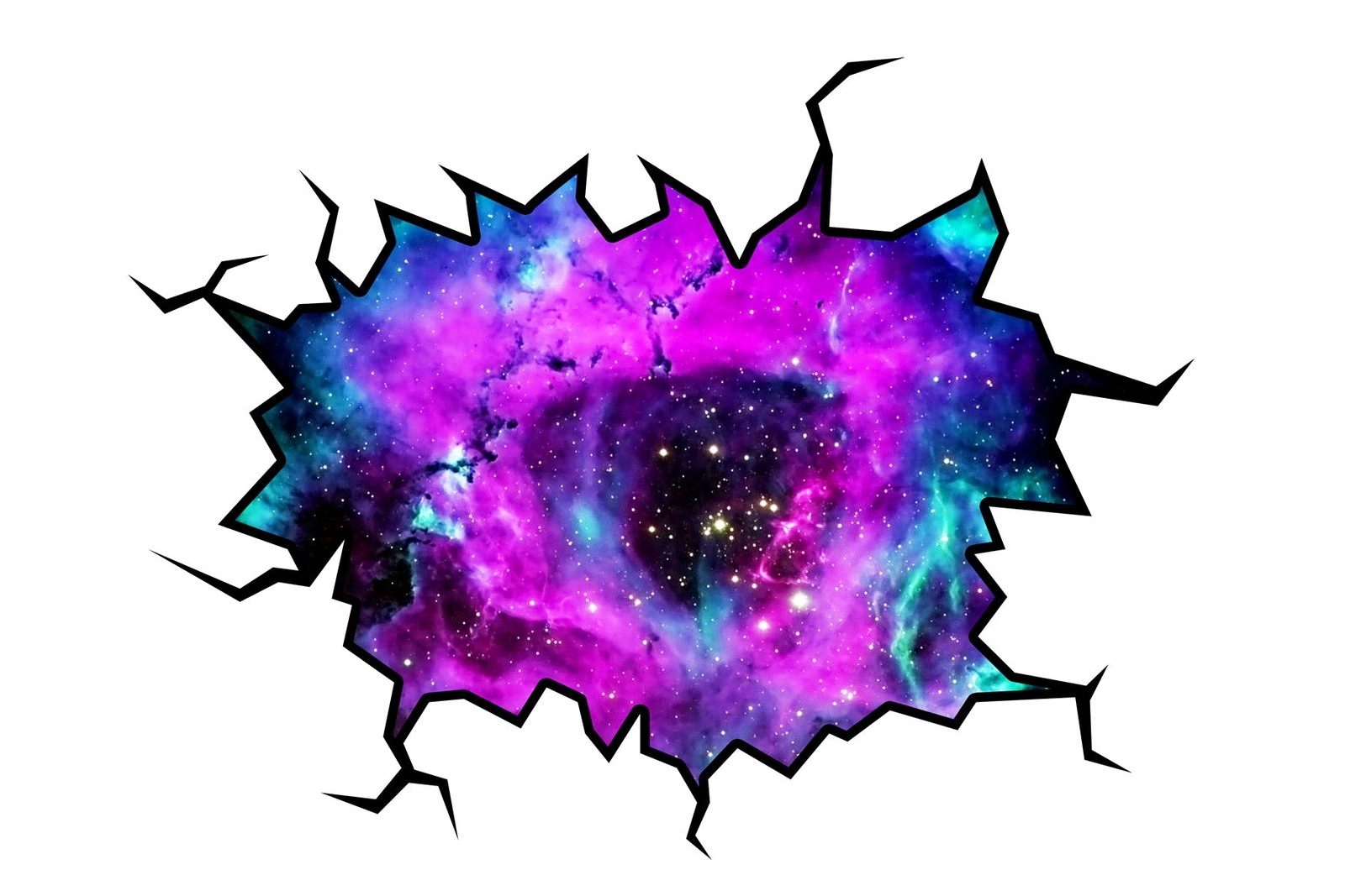 Outer Space Galaxy Wall Crack Removable Peel & Stick Mural Decal VWAQ – WC2