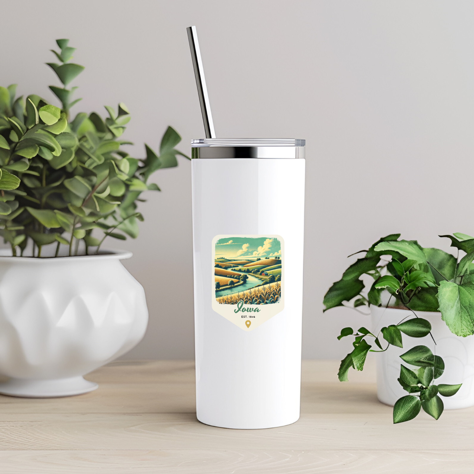 Iowa State Sticker Retro Travel Vinyl Decal for Laptop Water Bottle Car