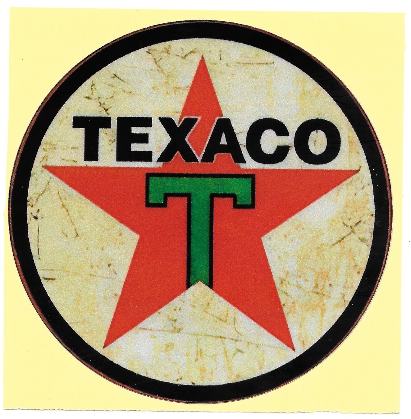Vintage Texaco Gasoline Vinyl Sticker Distressed Retro Star Oil Gas Decal