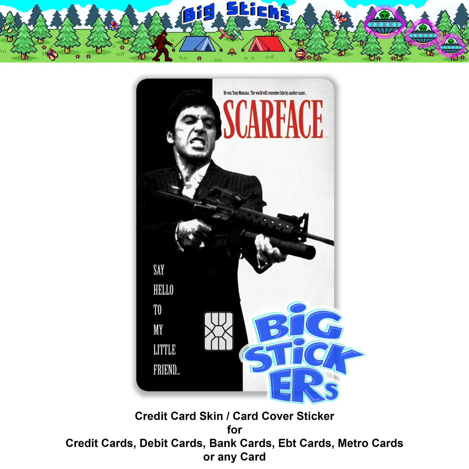 ScarFace Credit Card Skin Cover Sticker SMART Wrap Die-cut Decal