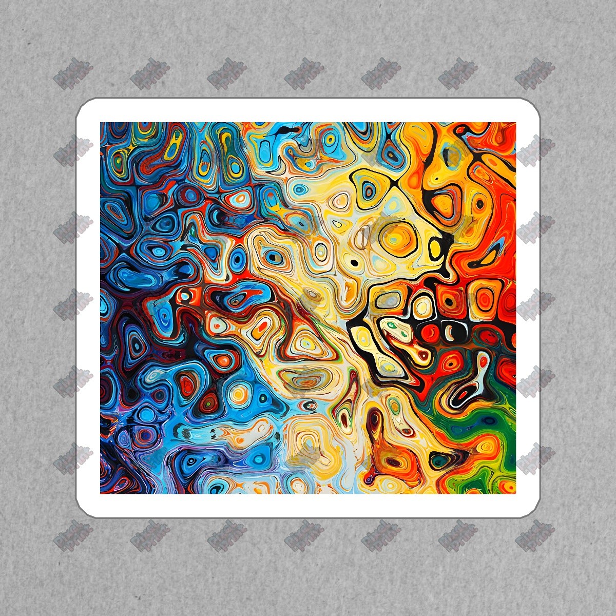 Colorful Abstract Vinyl Sticker Vibrant Art Decal for Laptops, Water #311929