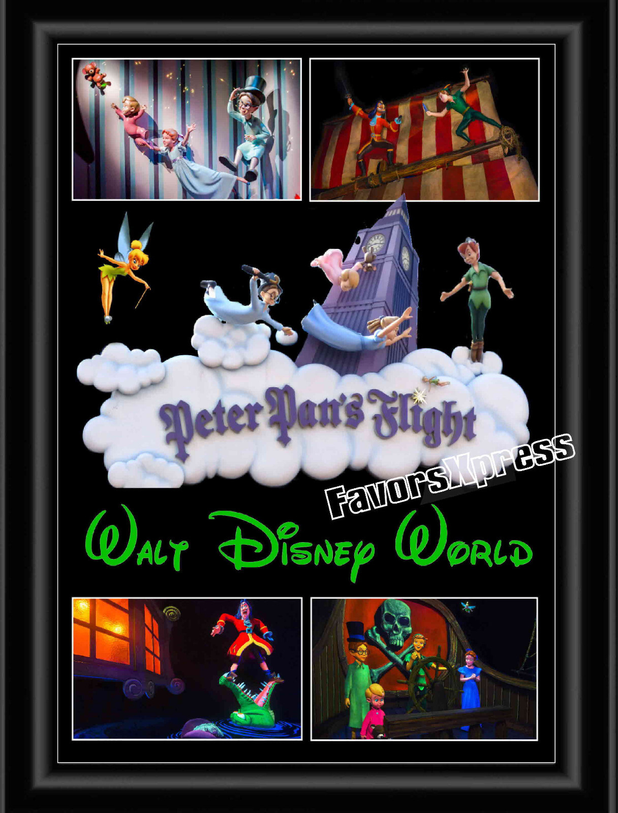 DISNEYWORLD PETER PAN'S FLIGHT PHOTO MAGNET large 5.25 X 4 INCHES
