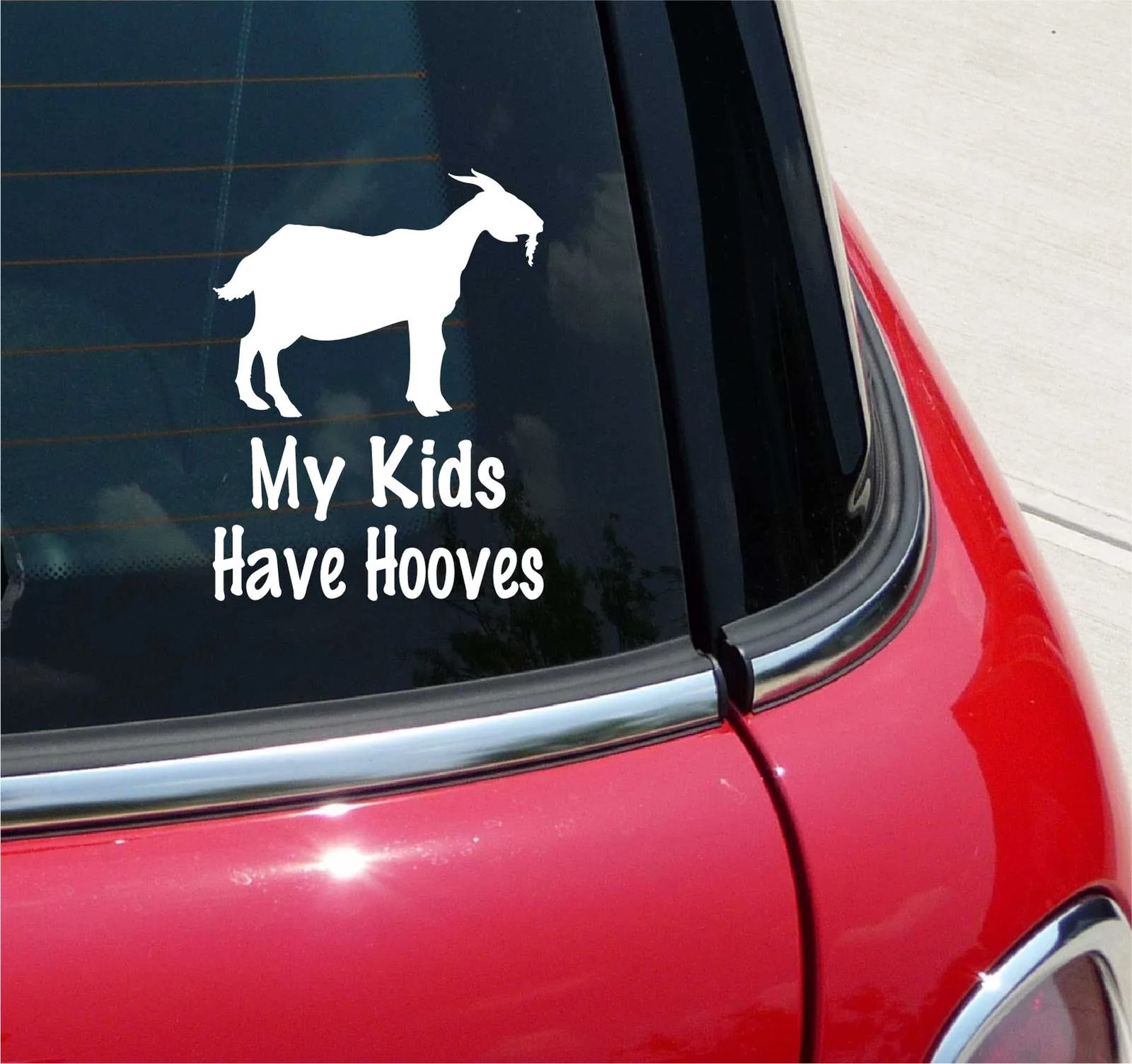 MY KIDS HAVE HOOVES DECAL STICKER FUNNY GOAT NUBIAN FARM LIVESTOCK RANCH CAR
