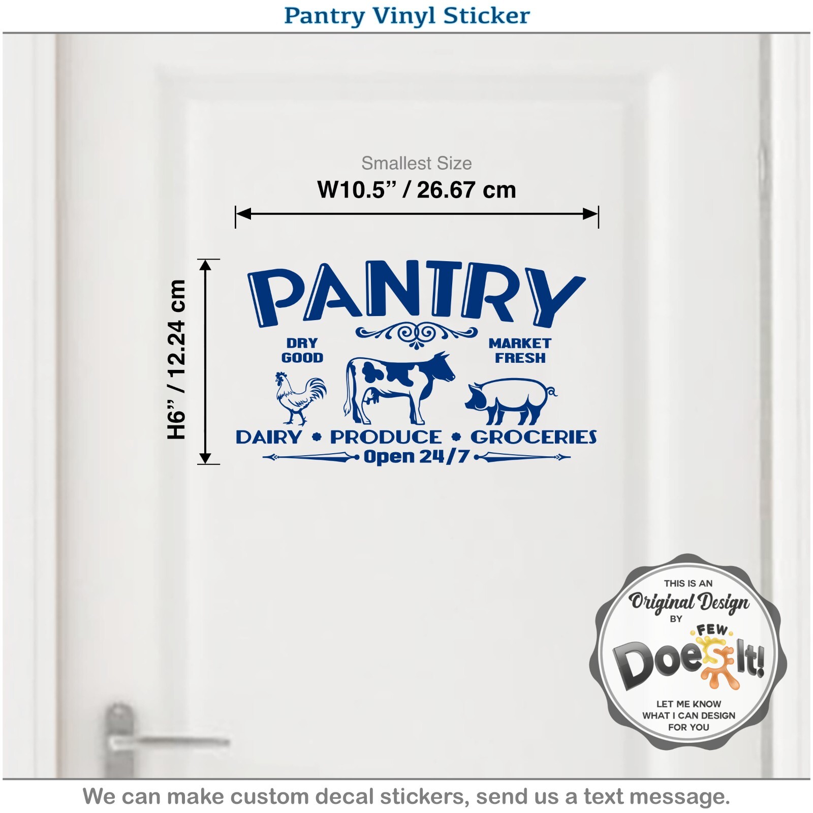 Pantry Door Decal Open 24 7 Dairy Sign Modern Kitchen Antique Vintage Vinyl D201
