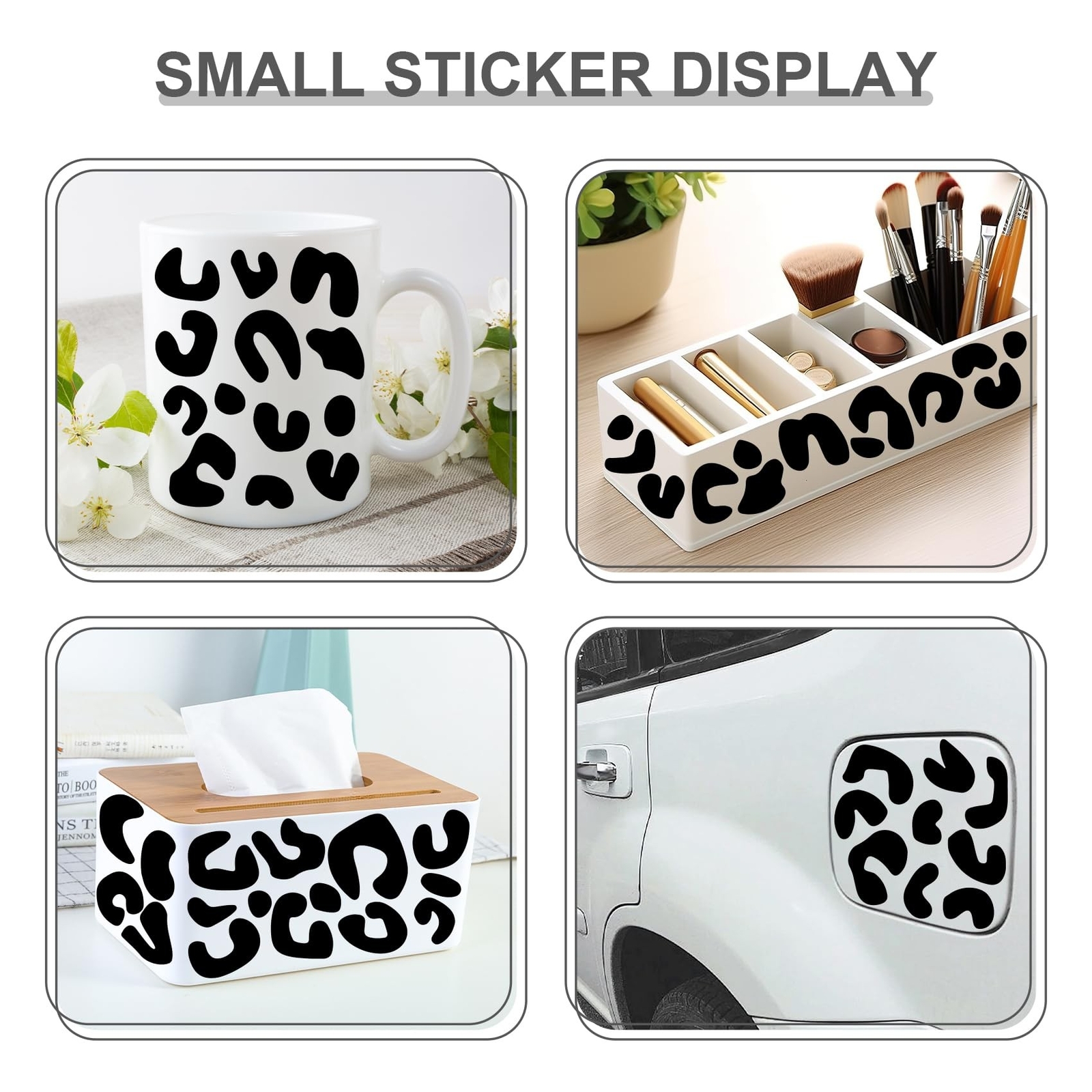 2PCS Leopard Print Cup Stickers – 7.9" X 5.7" and Leopard Wall Decal – 19.3" …