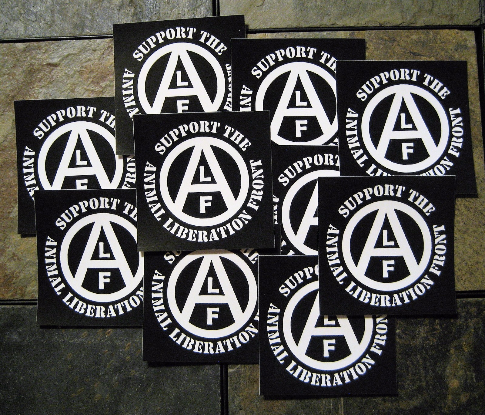 Lot of 10 4×4" Animal Liberation Front ALF Vinyl Wtrprf Sticker Vegan Vegetarian