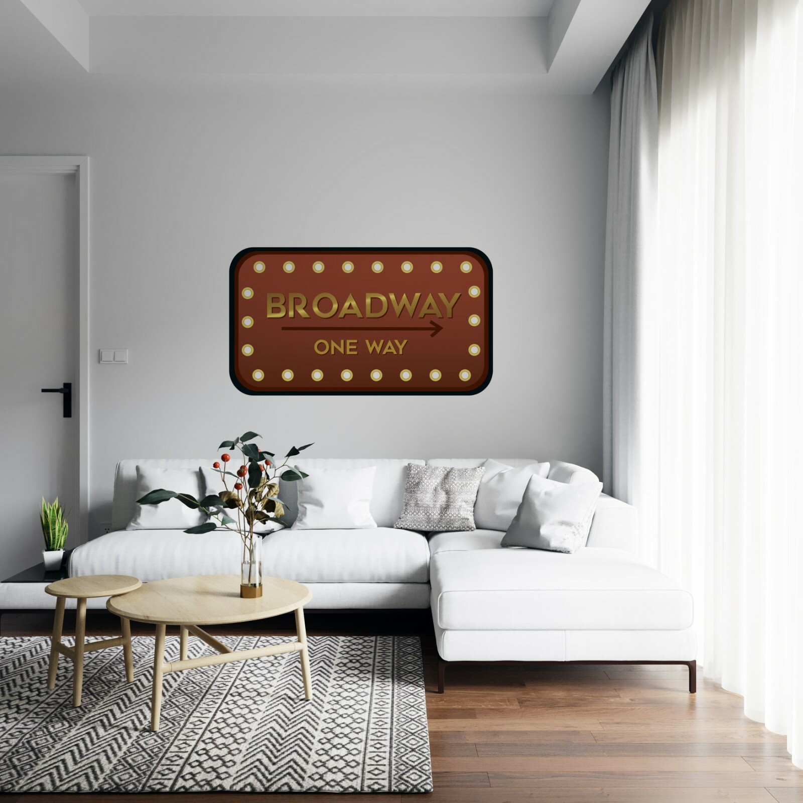Vinyl Adhesive Theatre BROADWAY Sign Board Decor Home Living Room Art Wall Decal