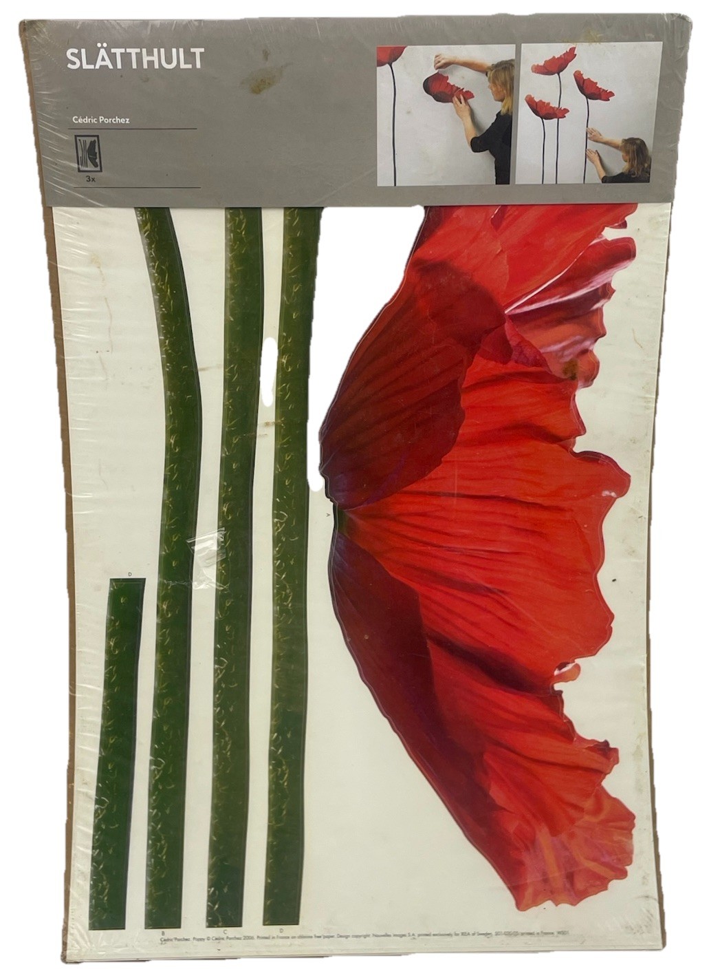 ⭐️ IKEA SLATTHULT 2006 Cedric Porchez Floral Flower Wall Decal Set 501.030.05 ⭐️