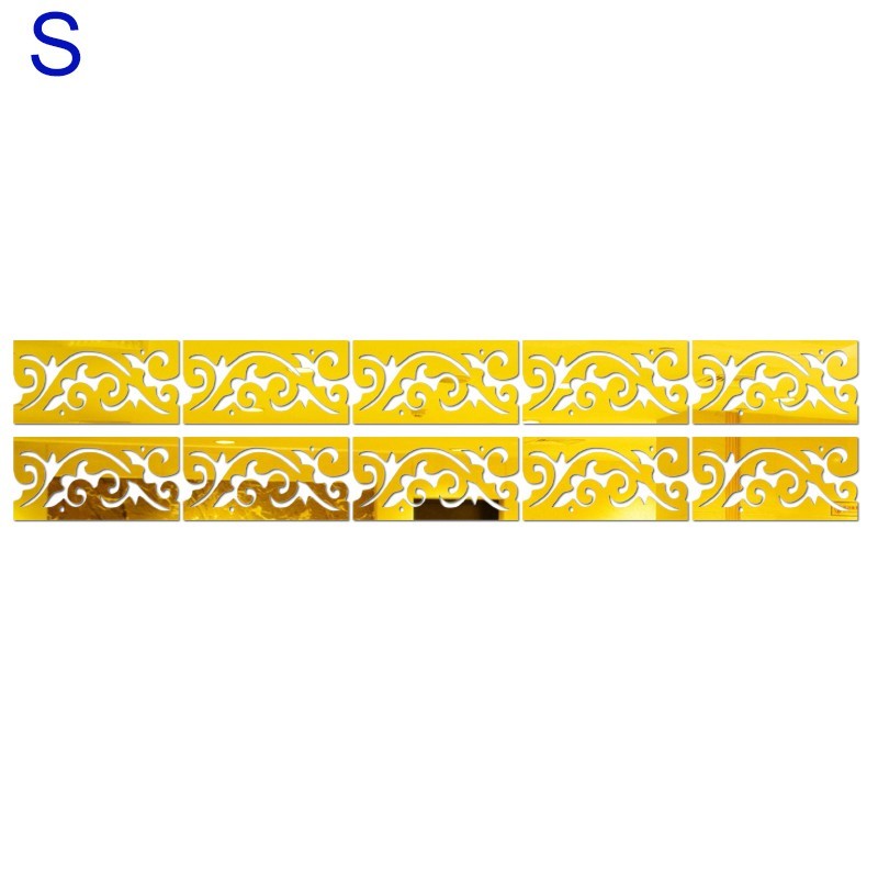 10PCS 3D Bathroom Mirror Art Kick Line Wall Sticker Pattern Home Decoration