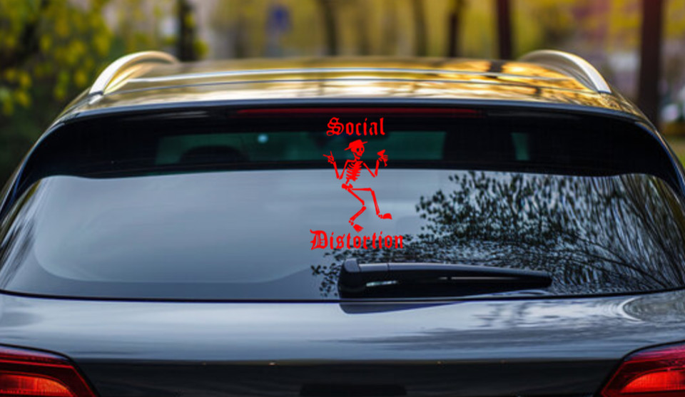 Social Distortion Car Decal Vinyl Band Logo Glossy Bumper Sticker Skeleton Punk