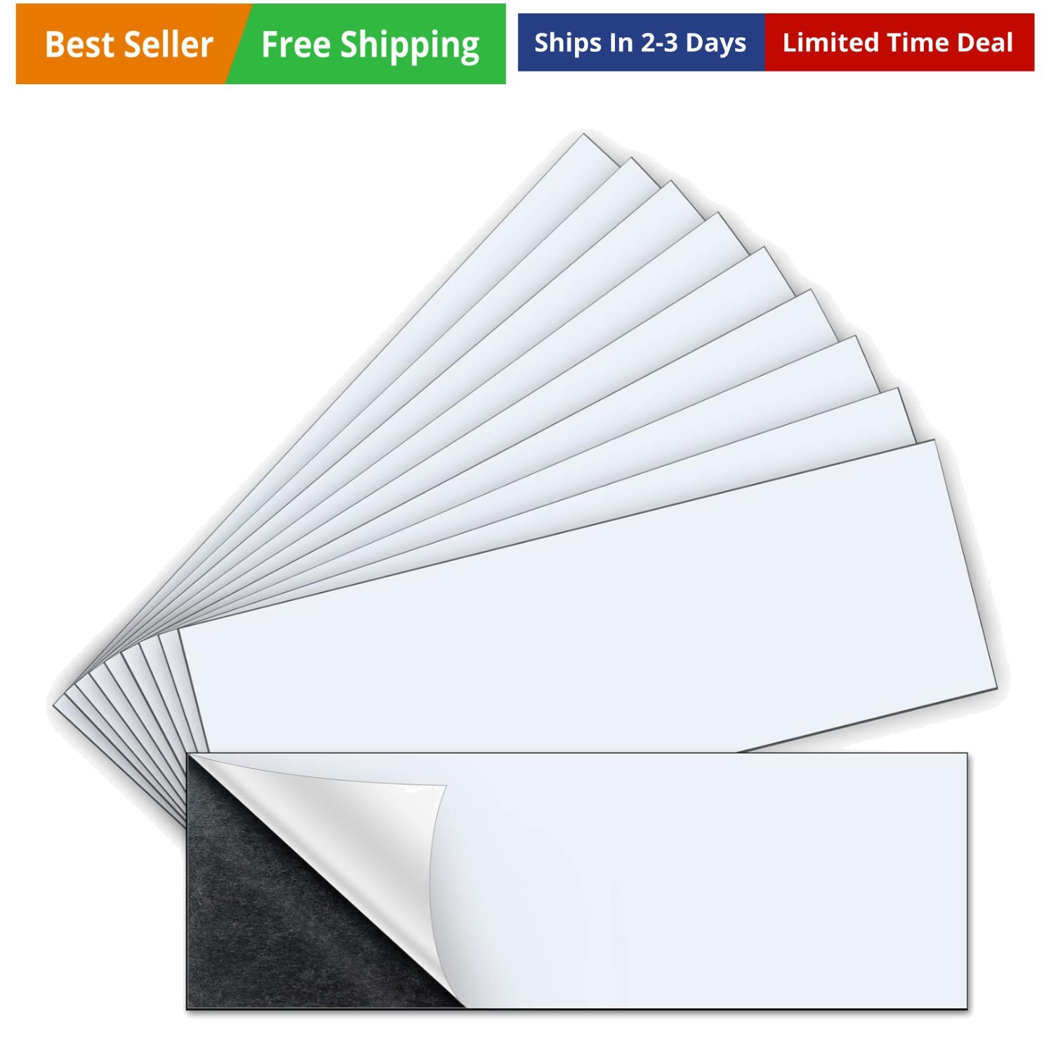 10 Pcs 12" X 4" Bumper Sticker Magnets, Flexible Magnetic Bumper Sticker Shee…