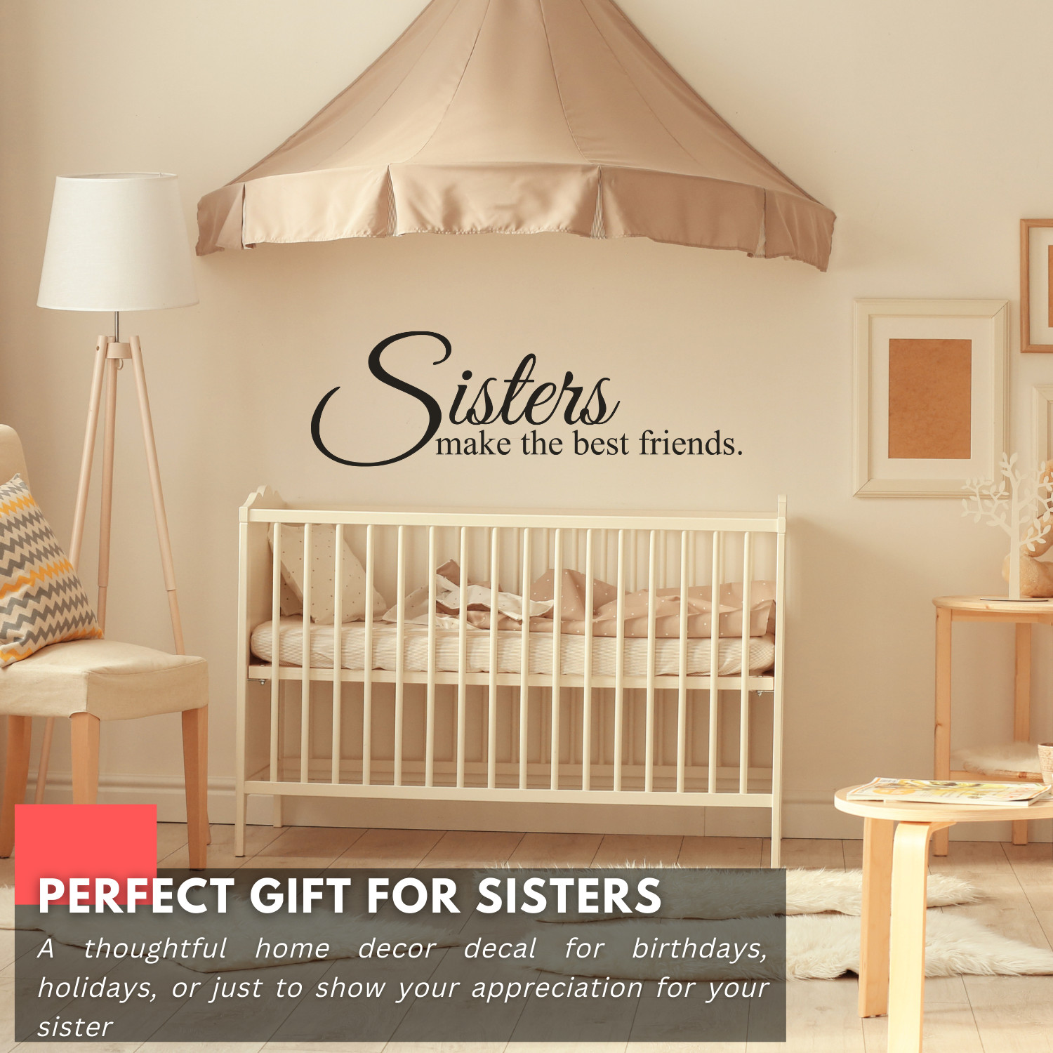 Sisters Inspirational Wall Decal Sticker Quote Home Vinyl Art Decor Girls Room