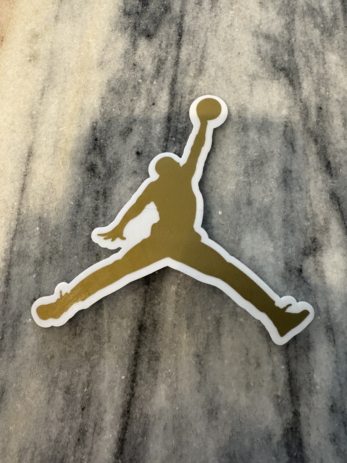 Air Jordan Jumpman Gold Logo Sticker Decal 3" – Came with Shoes – FREE SHIPPING!