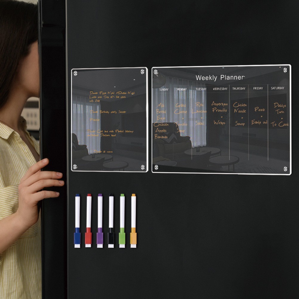 Daily Planning Acrylic Notepad Home Office Planner Included Markers For Fridge
