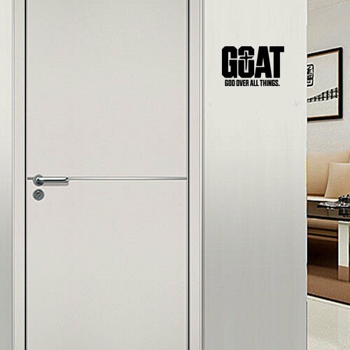 Christian Faith Goat God Over All Things Window Wall Door Car Decal Sticker