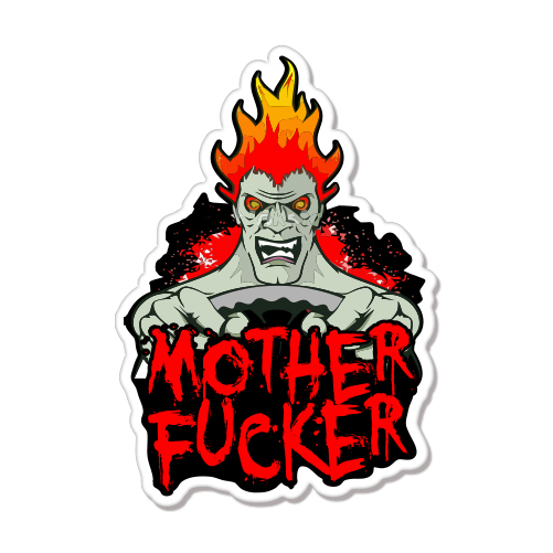 Mother F*cker Evil Scary Rude Humor car bumper sticker decal 5" x 4"