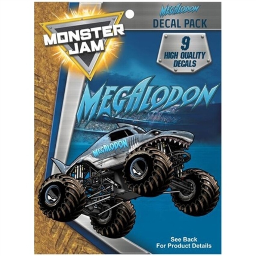 Monster Jam Megalodon Decal Pack ( 9 HIGH QUALITY DECALS) OFFICIALLY LICENSED