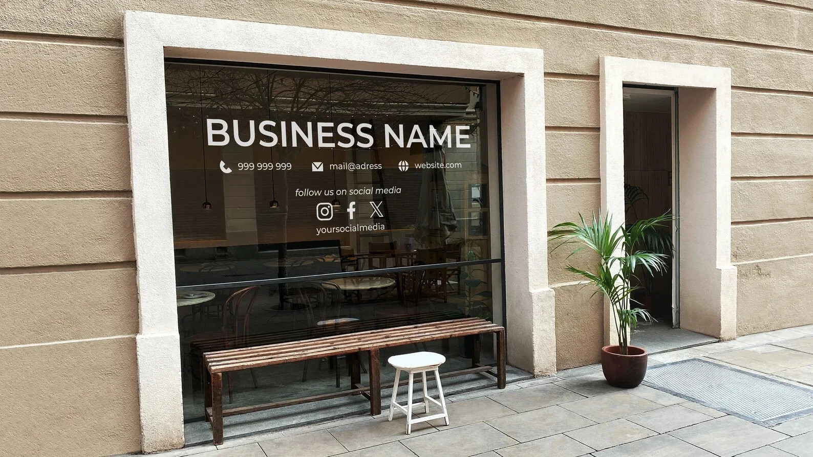 VΛ Custom Business Hours Vinyl Window Decal Logo Sticker Storefront Peel & Stick