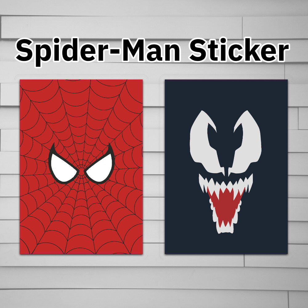 Spider-Man Venom Minimalist Stickers (decal for car, window, laptop, water bottl